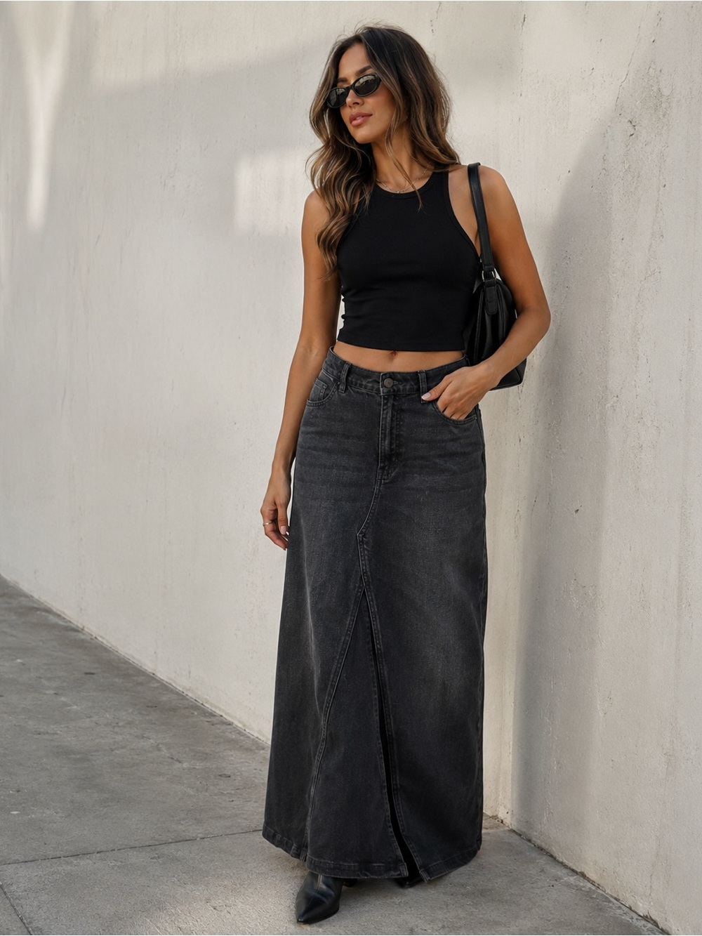 Banana Republic Washed Black Women’s Flared Jeans Skirt - Picture 1 of 11